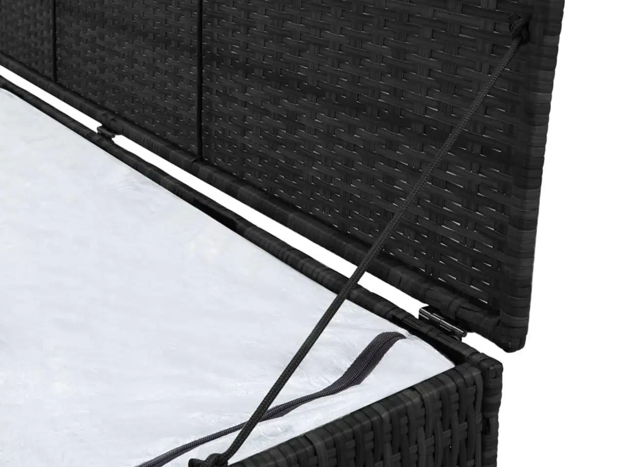 Billede 3 - Udendørs opbevaringskasse 150x50x60 cm polyrattan sort