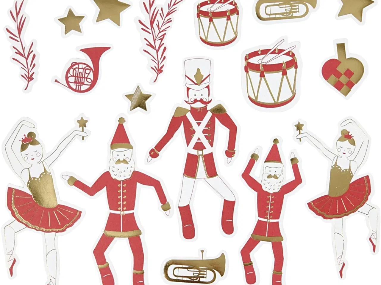 Billede 1 - Stilfulde Mærkater i Guld, Rød og Hvid - 57 stk.