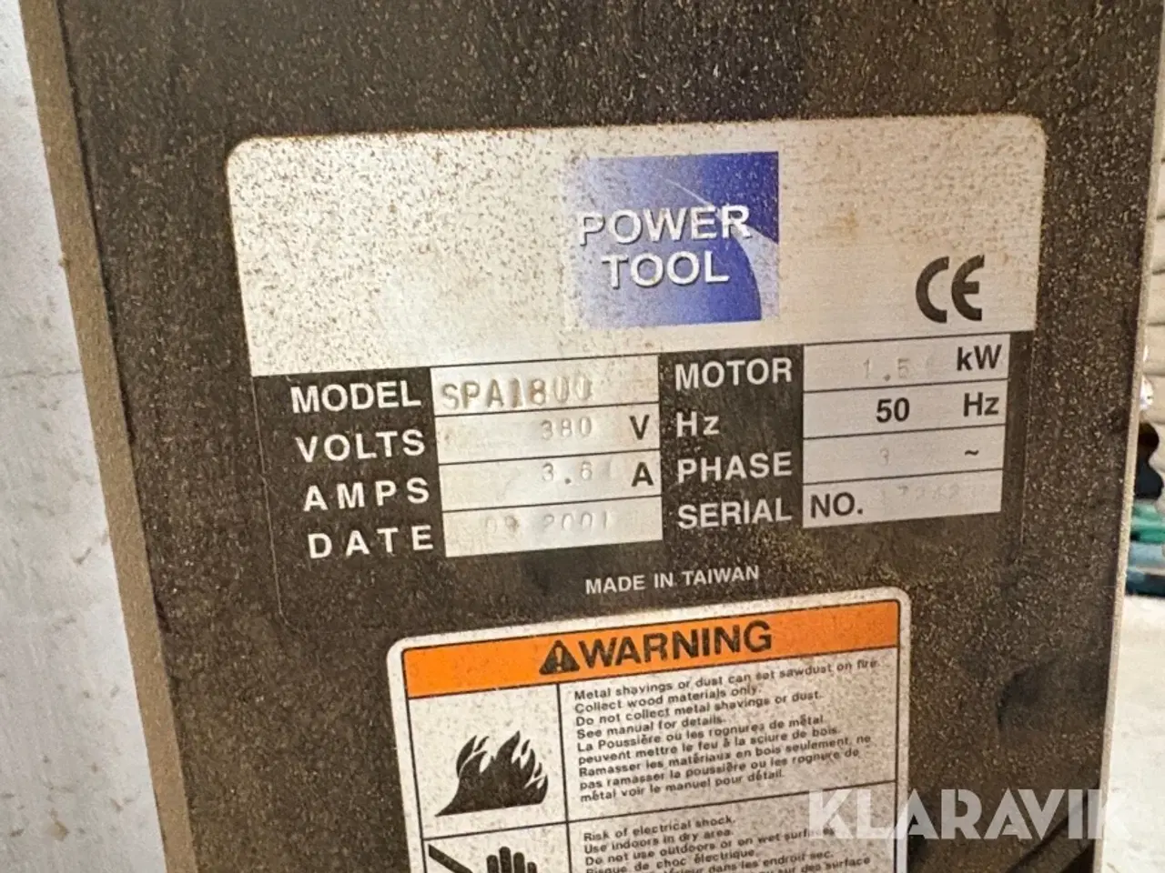 Billede 2 - Spånsug PowerTool SPA 1800