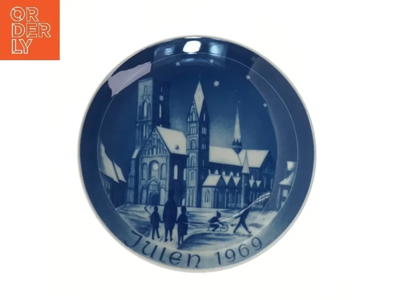 Billede 1 - Juleplatte med Ribe Domkirke, Julen 1969 fra baco (str. Ø 20 cm)