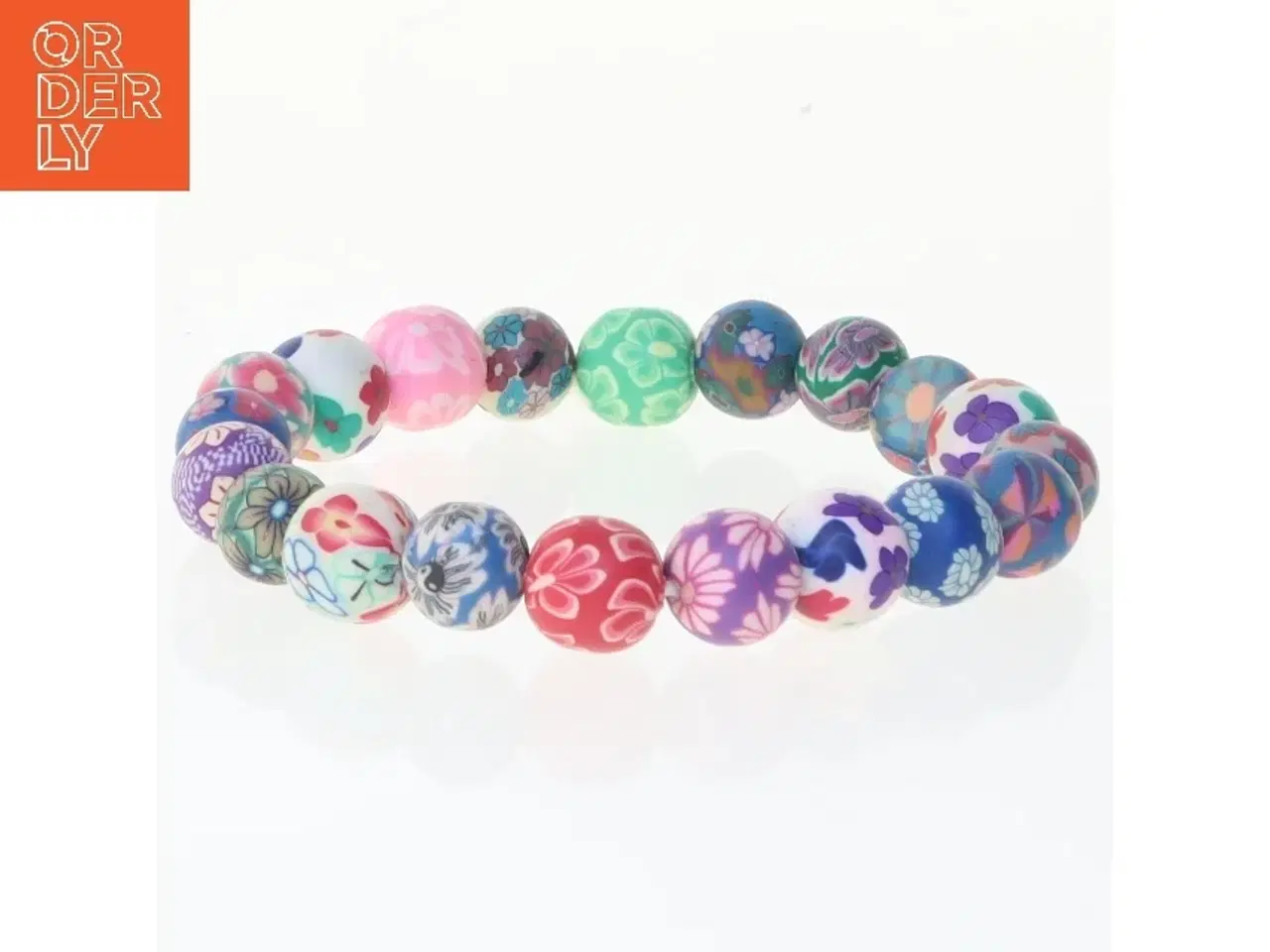 Billede 2 - Perlearmbånd med blomster (str. Ø 7,5 cm)