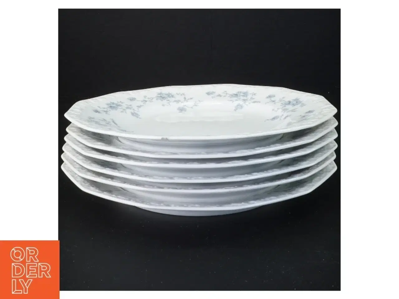 Billede 1 - 6 Porcelænstallerkener med blåt mønster fra Rosenthal (str. Diameter 25 cm)