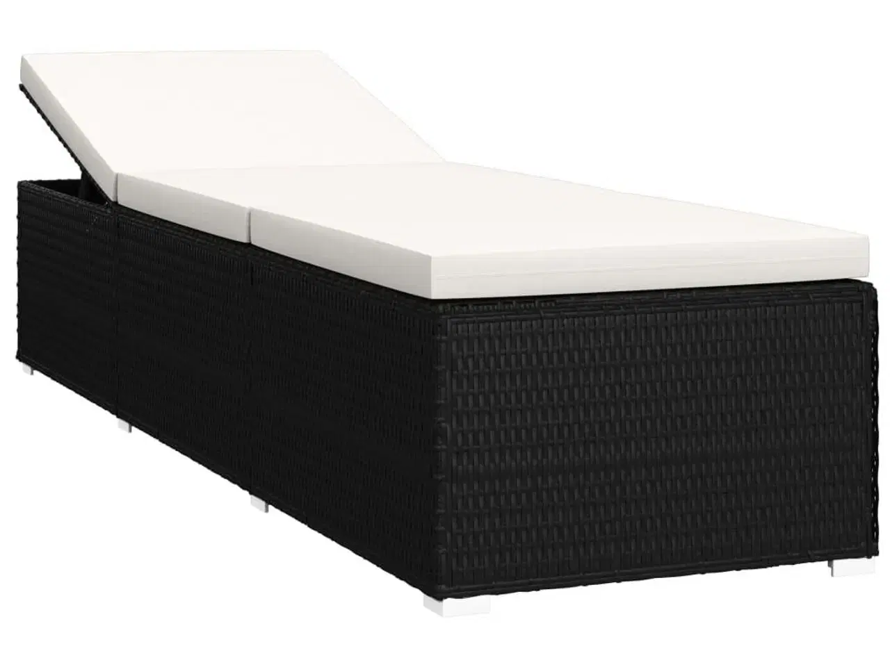 Billede 6 - Liggestol med hynde og tebord polyrattan cremehvid