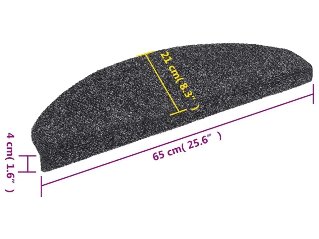 Billede 8 - Selvklæbende trappemåtter 15 stk. nålenagle 65 x 21 x 4 cm mørkegrå