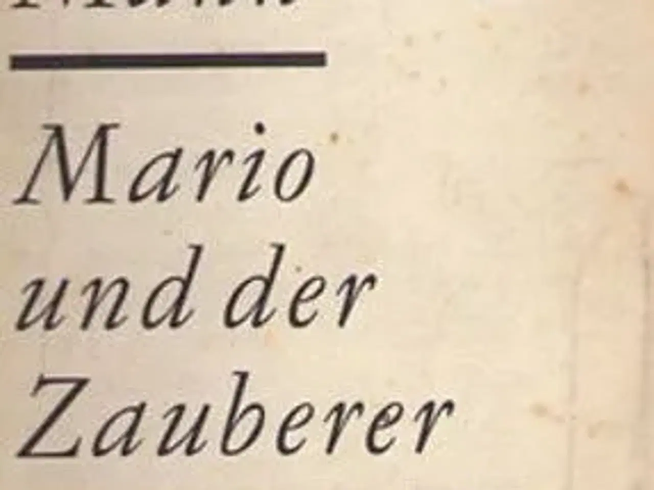 Billede 1 - Mario und der Zauberer - Thomas Mann
