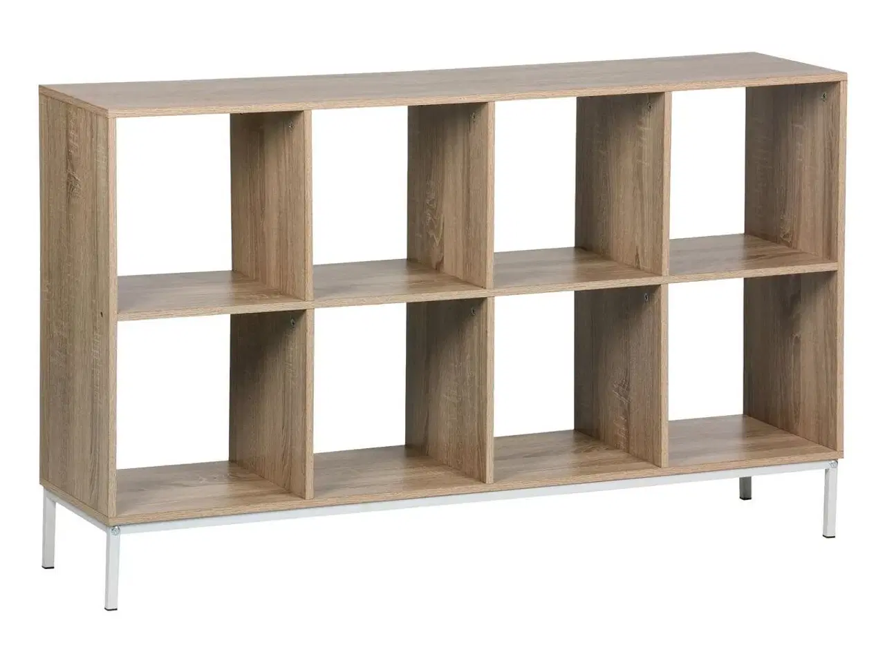 Billede 1 - Reol med kubehylder MobleKit - hvid/brun, træ og metal, 118 × 29 × 72 cm