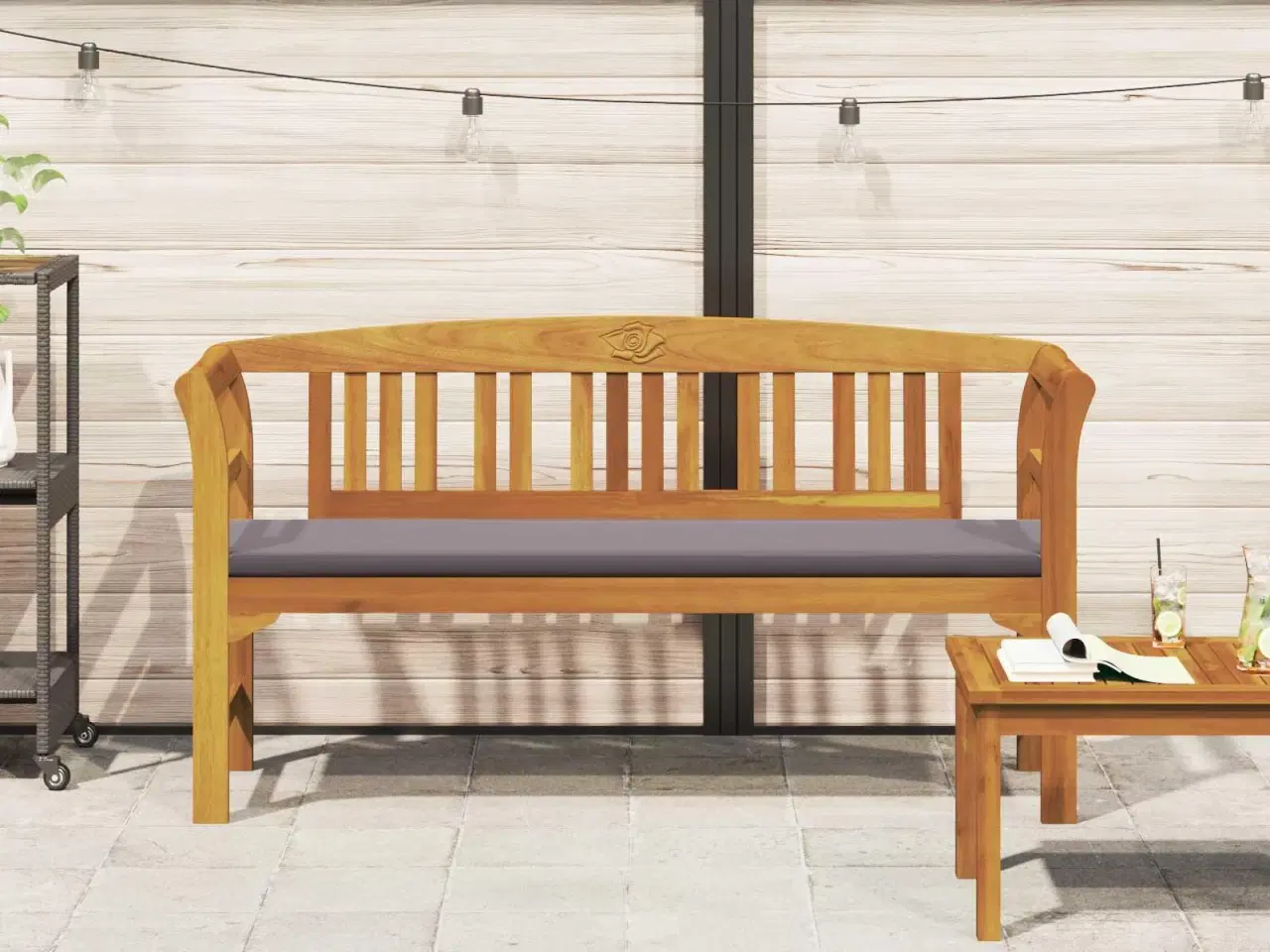 Billede 3 - Bænk Naturlig Olie Finish 157 x 46 x 82,5 cm Massivt Akacietræ