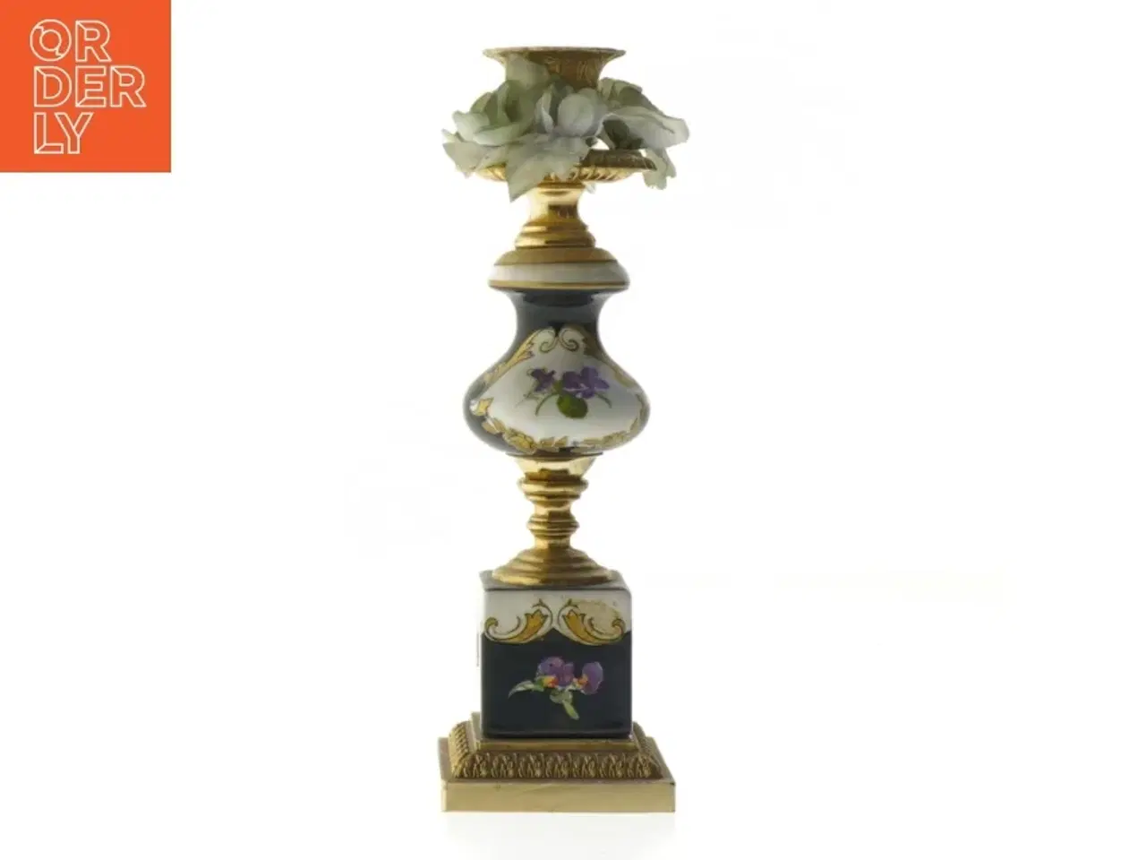 Billede 1 - Dekorativ lysestage med blomsterdesign (str. 20 cm)