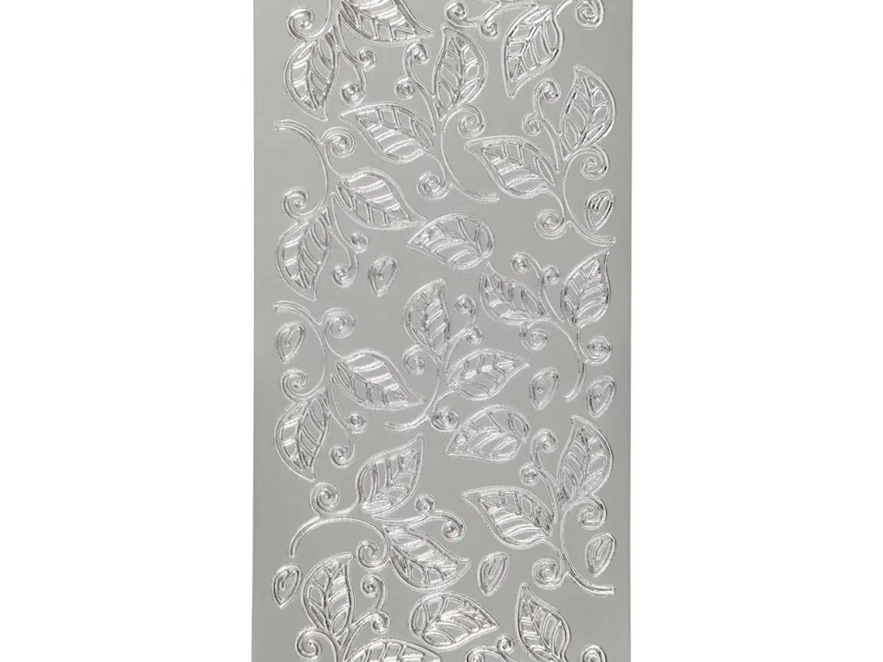 Billede 1 - Stickers, blade, ark 10x23 cm, sølv, 1 ark