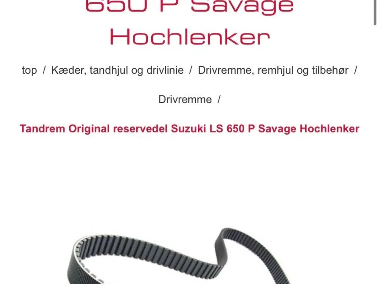 Billede 1 - Søger tandrem Suzuki LS 650 1992