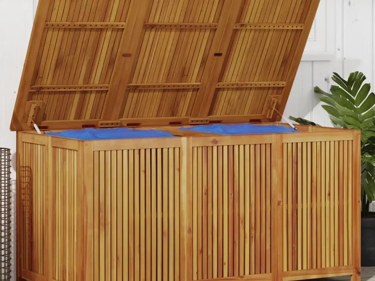 Billede 1 - Opbevaringsboks til haven 150x80x75 cm massivt akacietræ