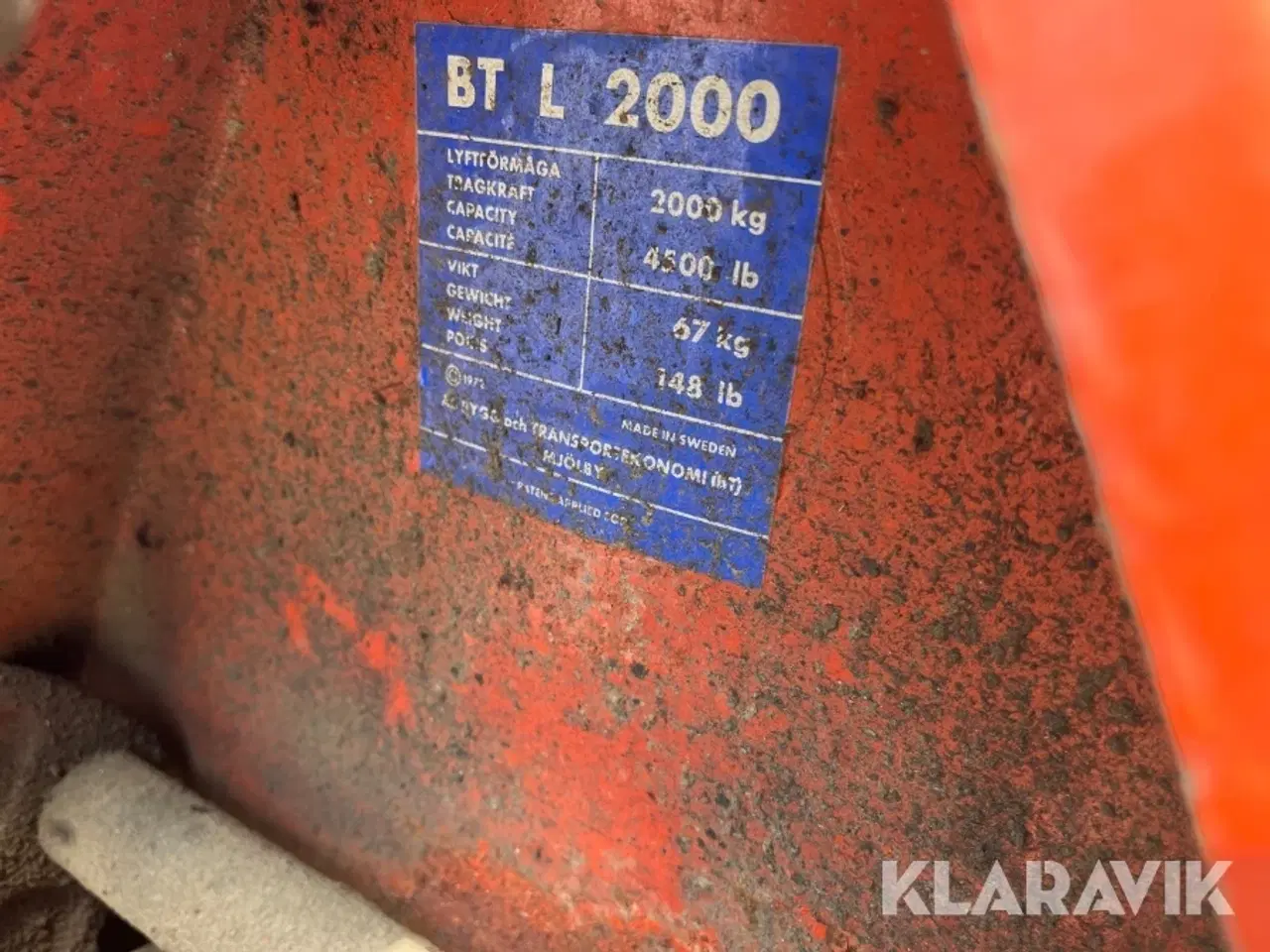 Billede 6 - Palleløfter BT 2000 kg