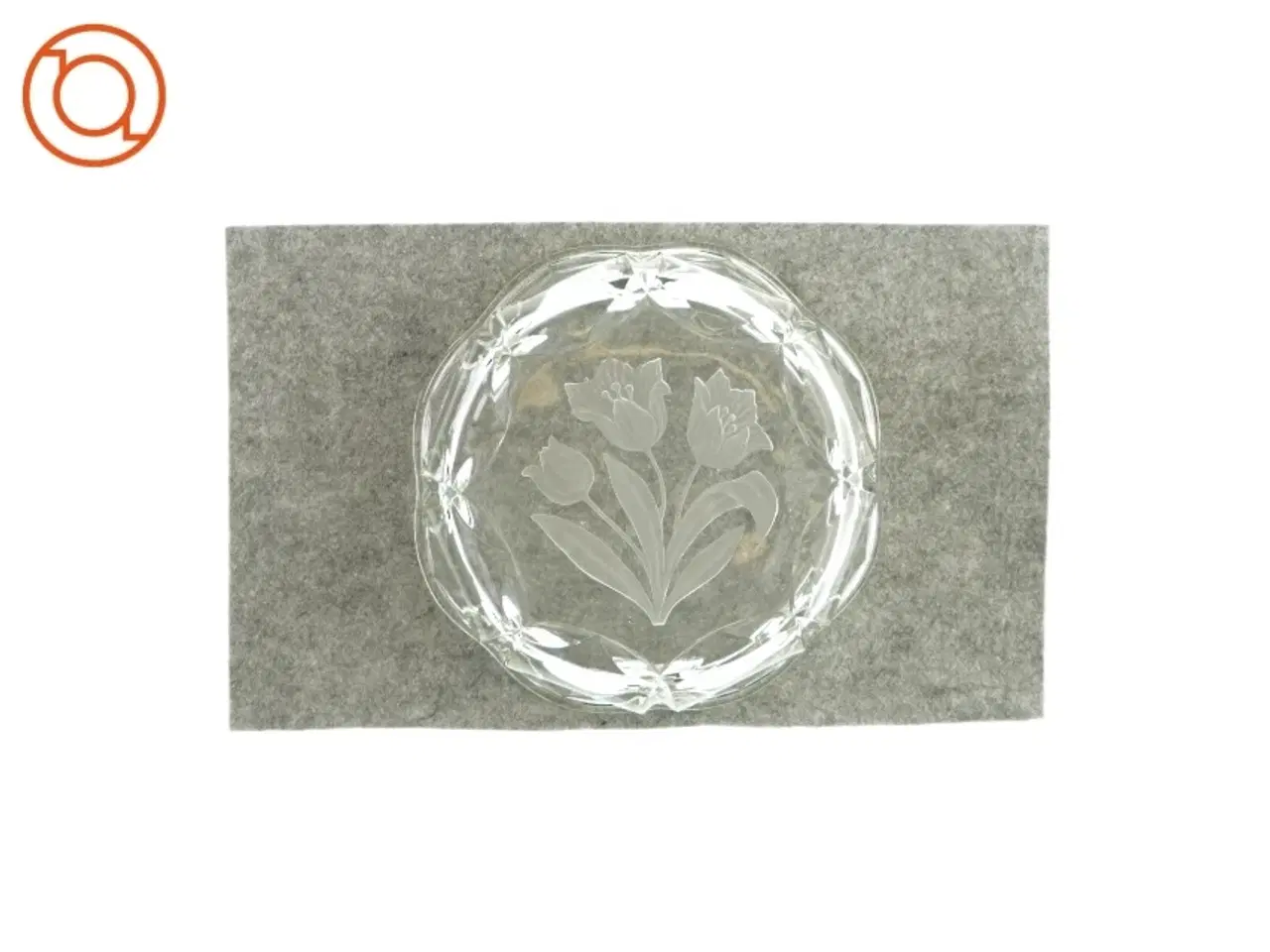 Billede 2 - Skål i klart glas med blomst i bunden