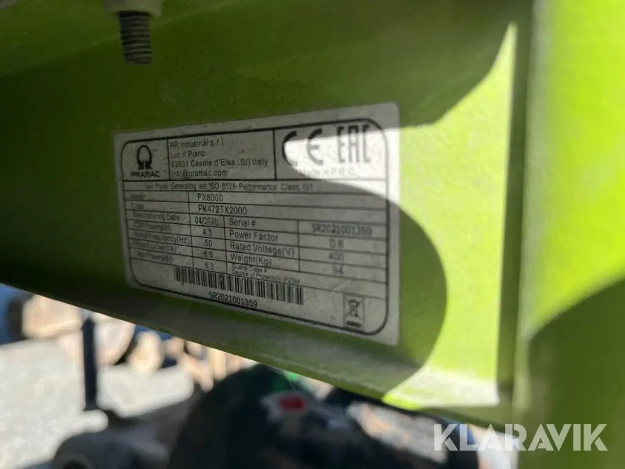 Billede 6 - Generator Daewoo/Pramac GDA7500E-3/ PX8000