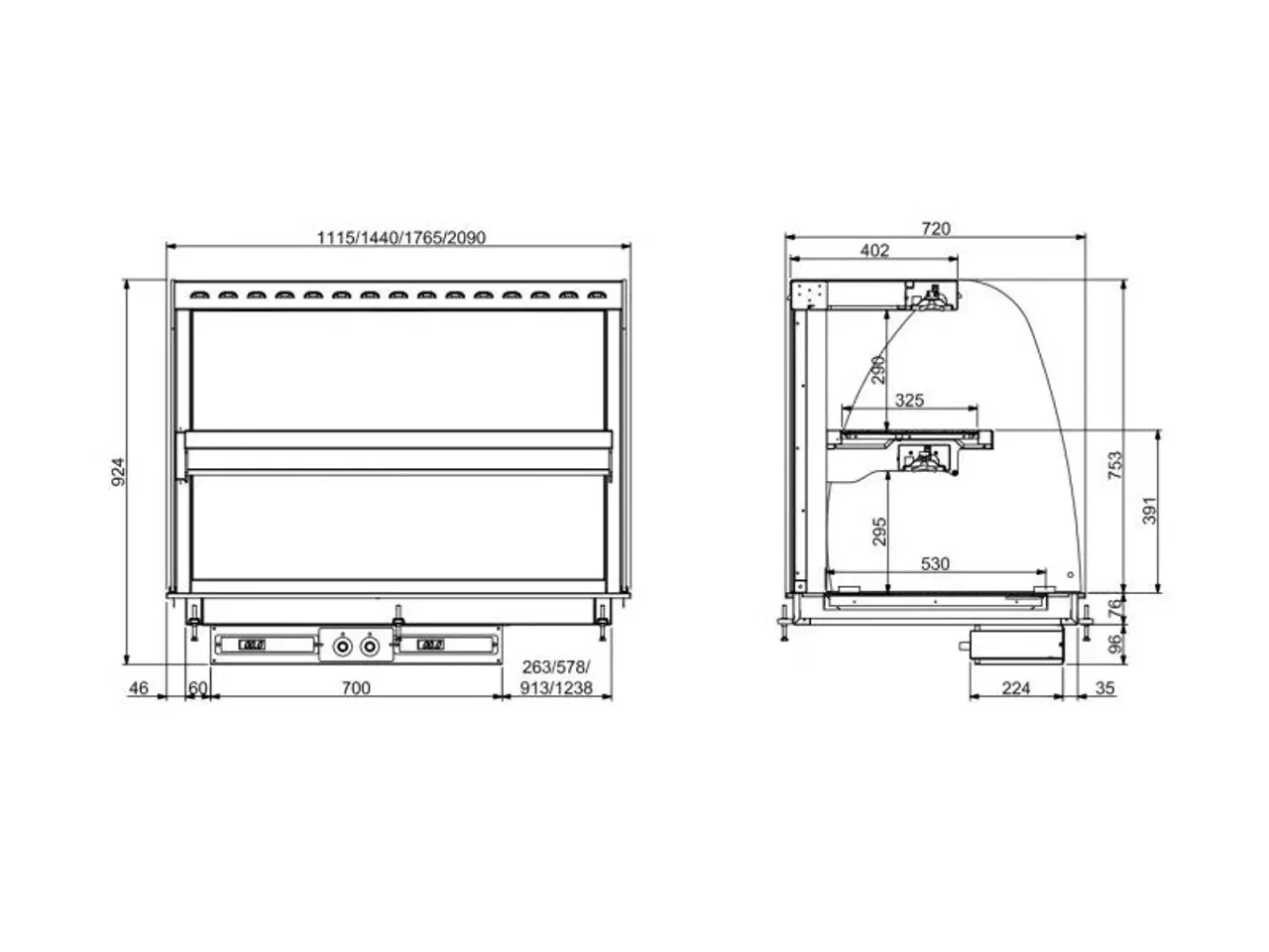 Billede 2 - Varmemontre keramisk display væg model – 3/1 GN