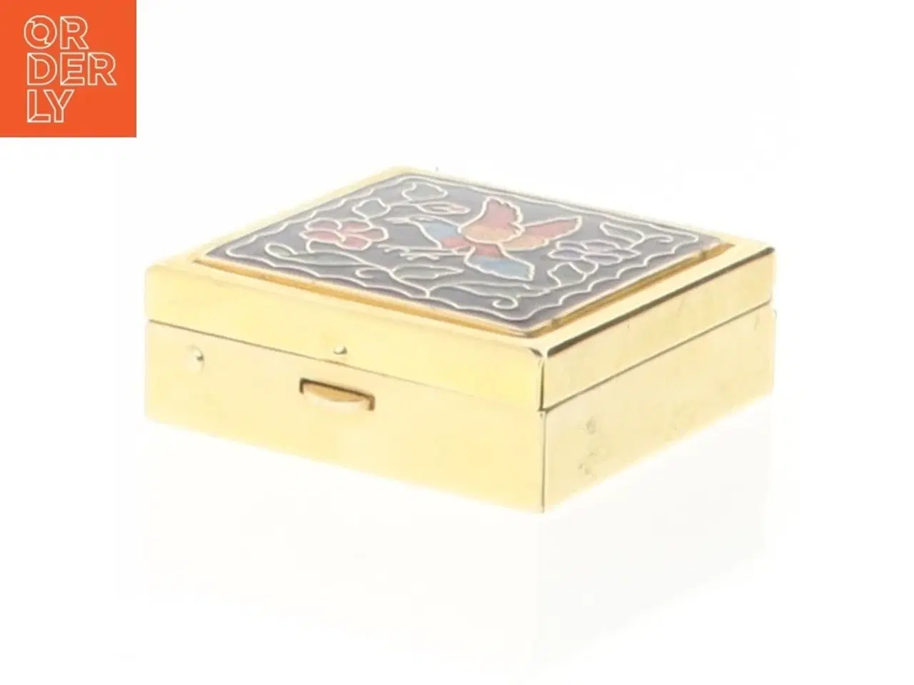 Billede 1 - Emaljeret pilleæske (?) (str. 3 komma 8 x 3 komma 8 x en komma 8 cm)