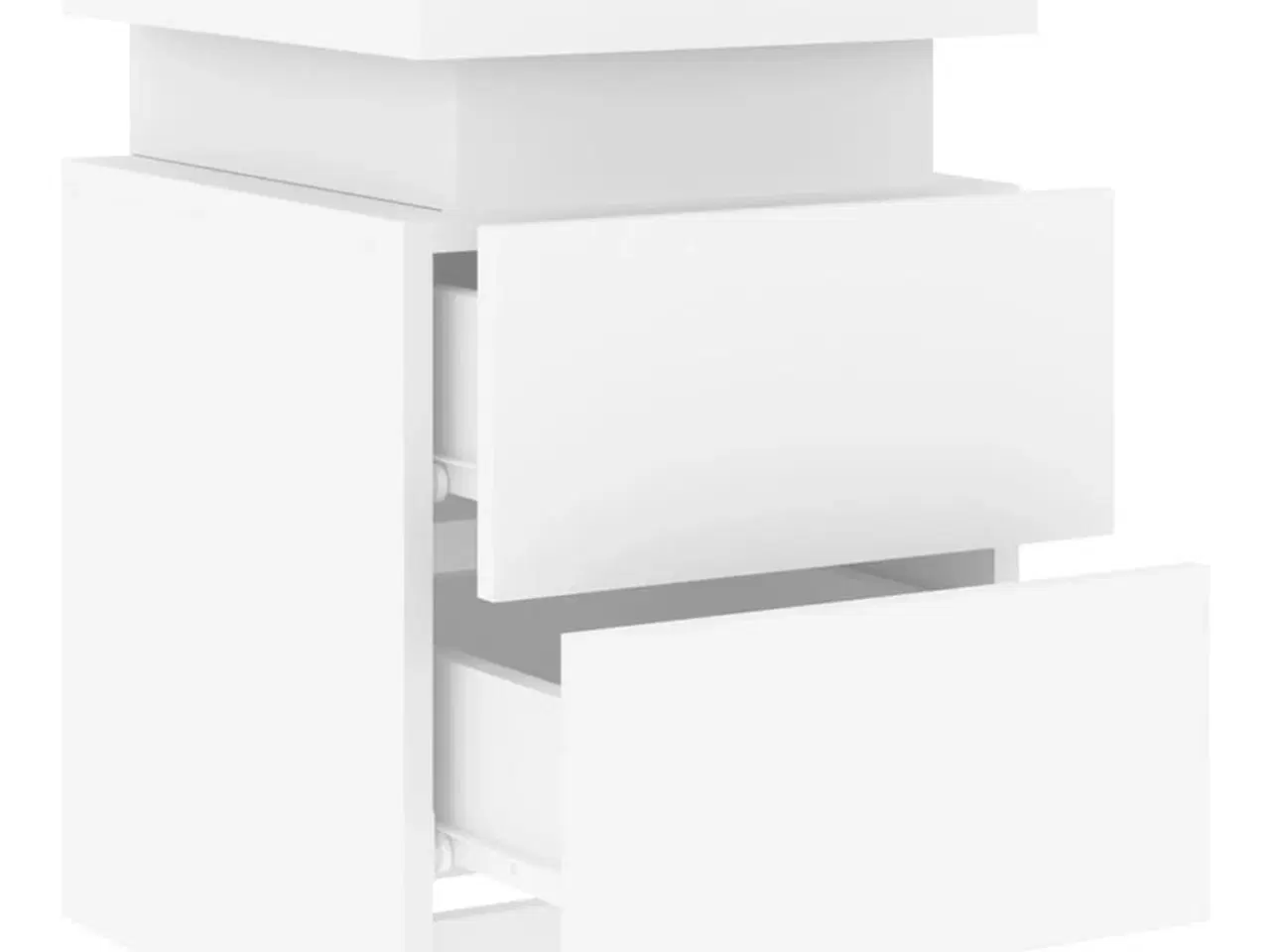 Billede 7 - Sengebord med LED-lys 35x39x55 cm hvid