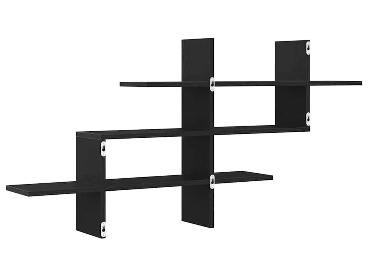 Billede 7 - Væghylde 124,5x18x60,5 cm konstrueret træ sort egetræsfarve