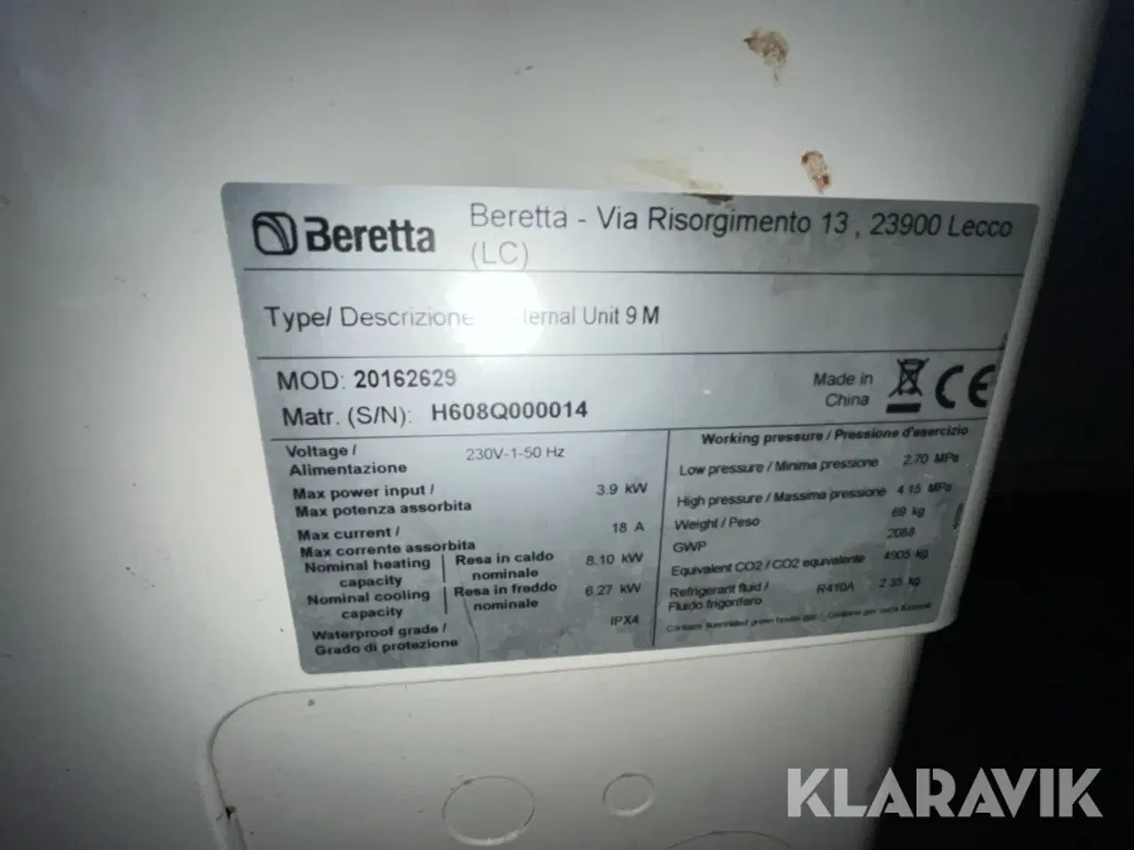 Billede 3 - Luft til vand varmepumpe Panasonic/Beretta 9 kW