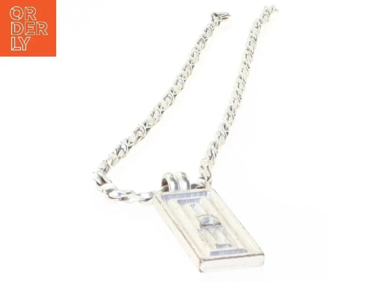 Billede 2 - Sølvhalskæde med vedhæng (str. 43 cm)