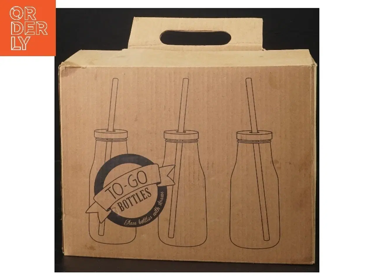 Billede 1 - To-Go glasflasker med låg (str. 6 stk 16 cm)