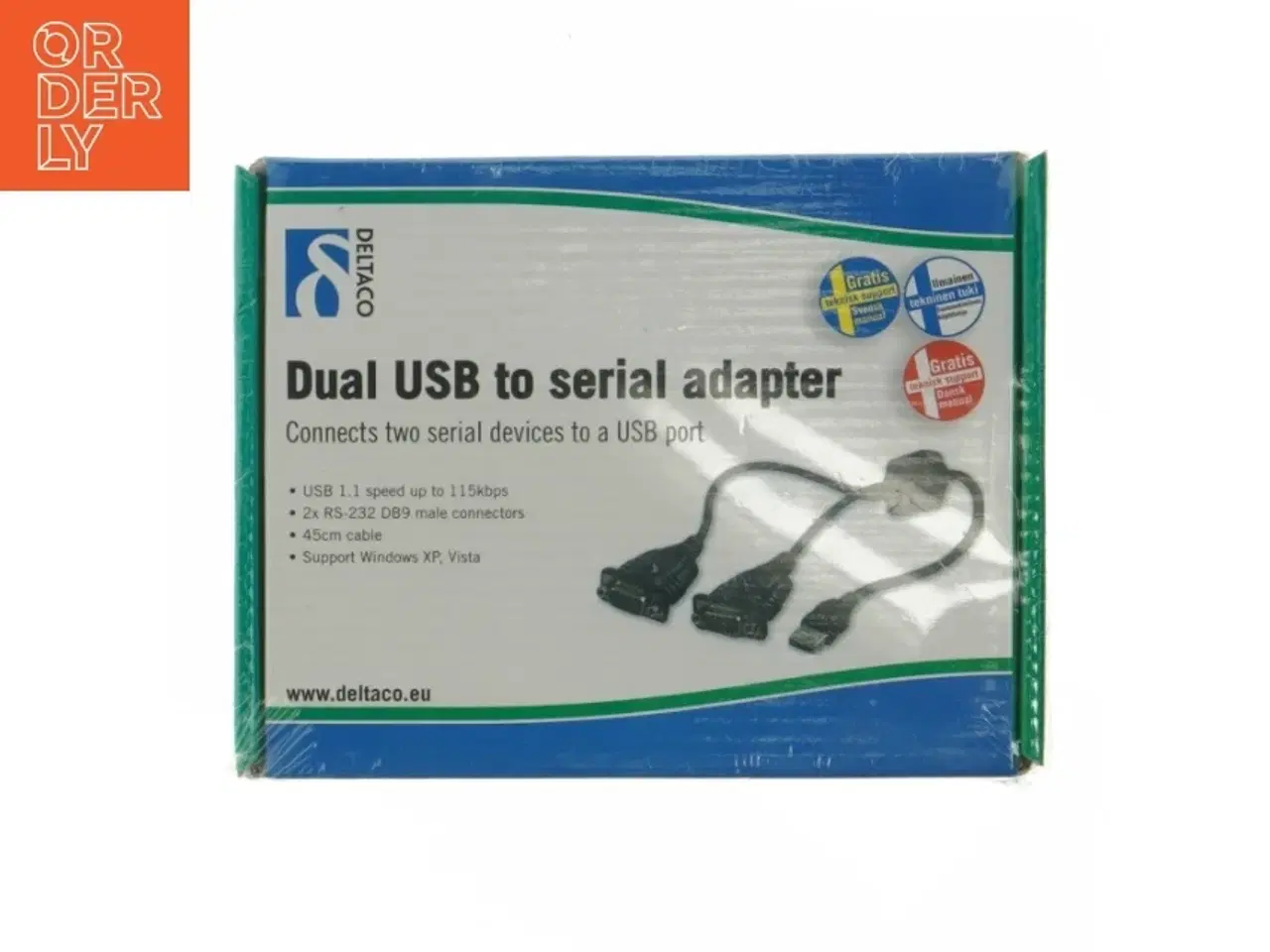 Billede 1 - Dual USB til seriel adapterkabel fra Deltaco