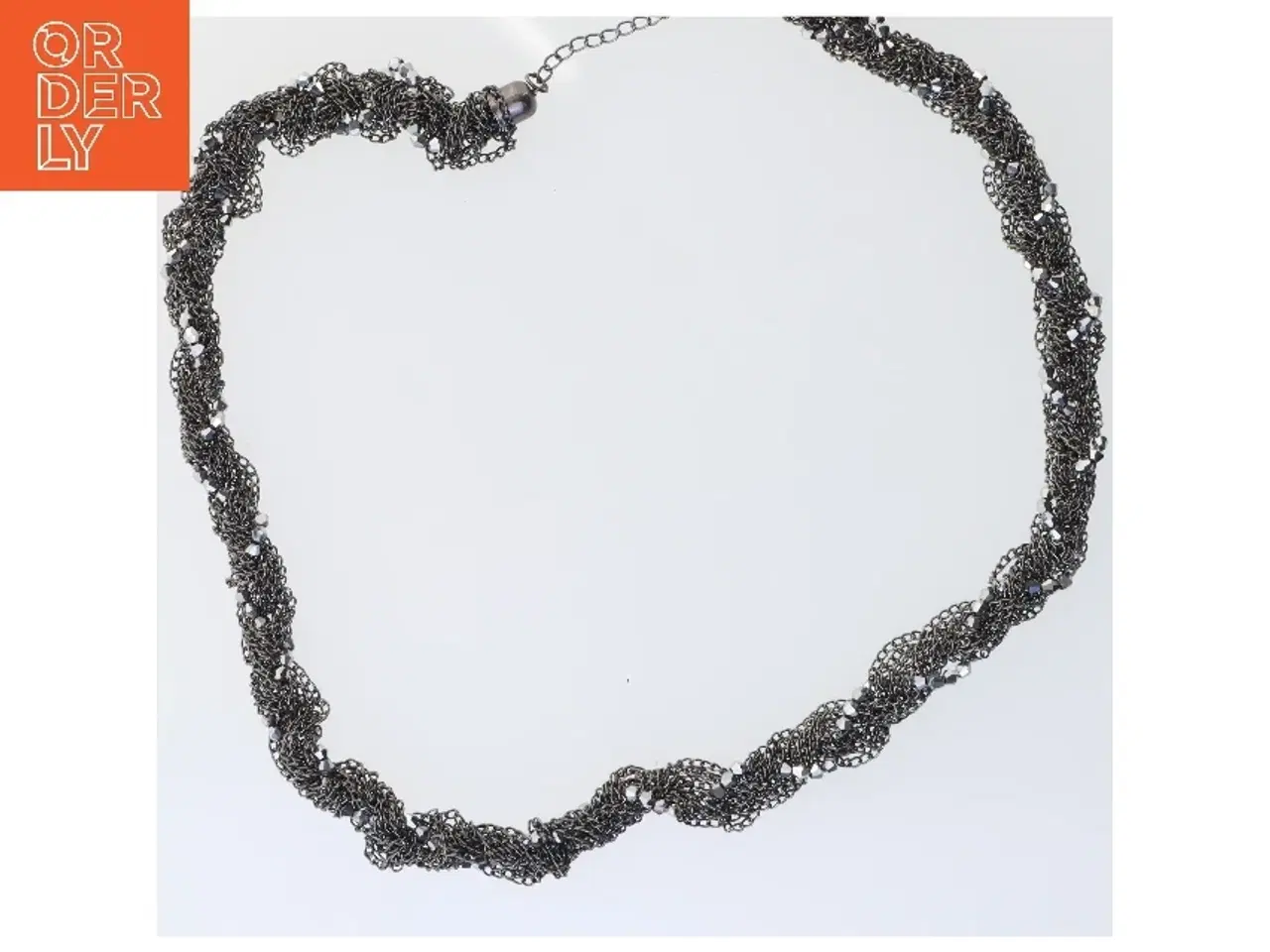 Billede 1 - Flettet metalhalskæde (str. 80 cm)