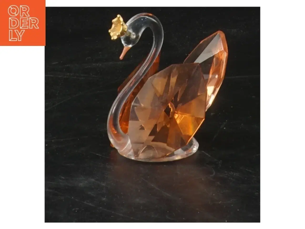 Billede 1 - Krystal svane figur (str. 7x6 cm)