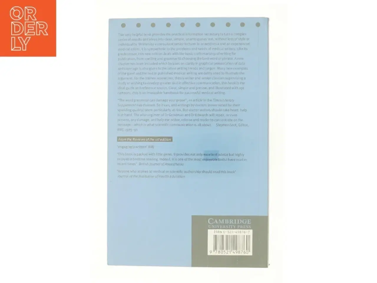 Billede 2 - Medical Writing : a Prescription for Clarity af Neville W. Goodman (Bog)