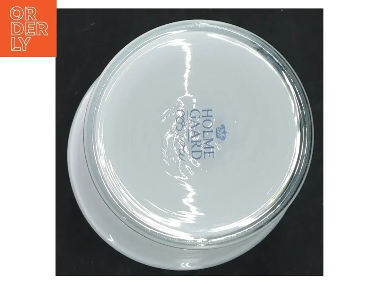 Billede 3 - Hvid glasvase med låg fra Holmegaard (str. 17 cm)