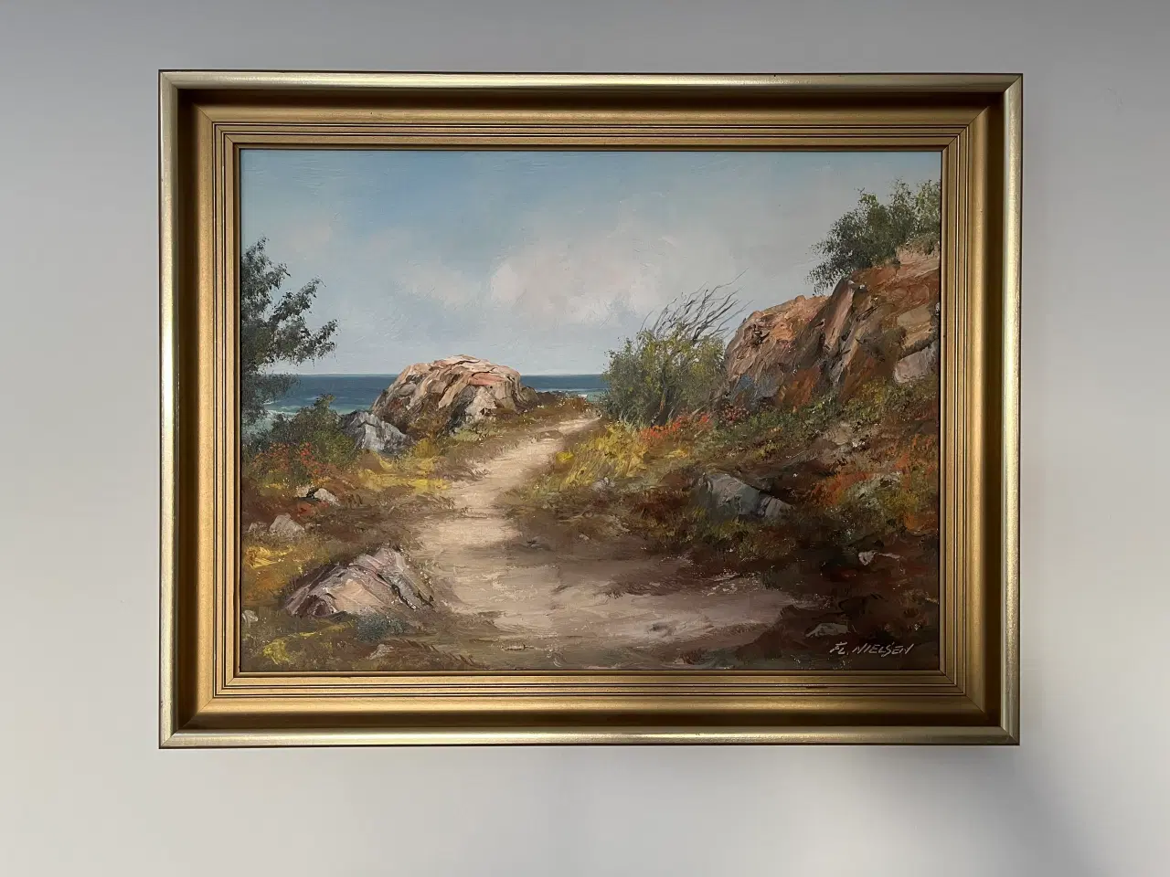 Billede 1 - Oliemaleri landskabsbilled af Flemming Nielsen.