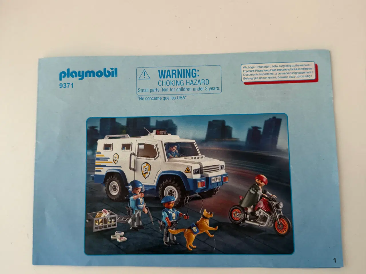 Billede 8 - Playmobil pengetransport, politi, røver, motorcyke