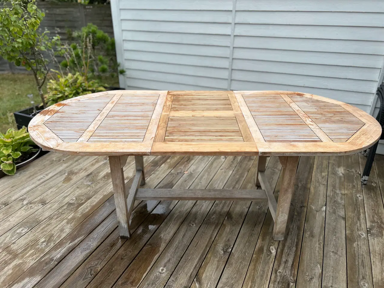 Billede 2 - Havebord i træ, med Hollands udtræk. 150x100, 