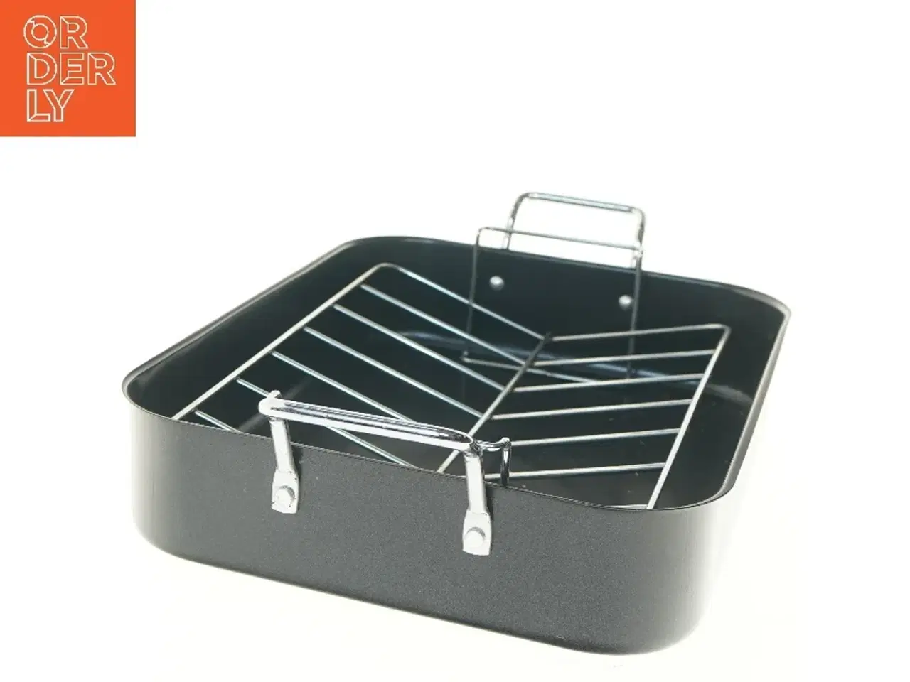 Billede 3 - Bradepande med rist og håndtag (str. 41x32x8 cm)