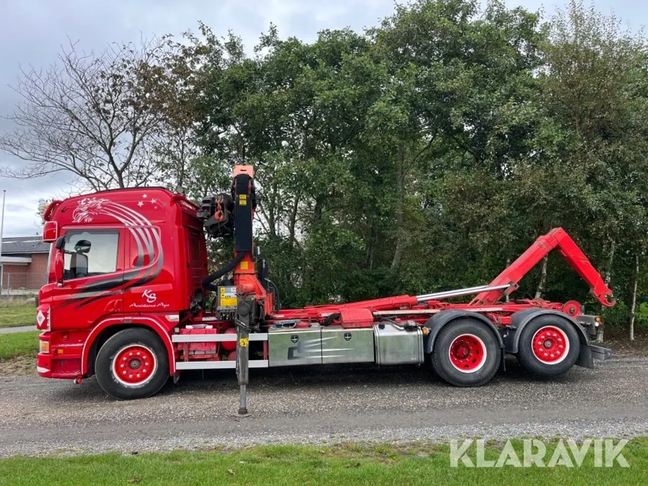 Billede 3 - Lastbil Scania P400 6x2 med kran og kroghejs