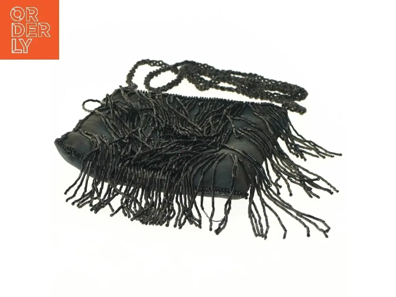 Billede 4 - Sort taske med frynser (str. 17x16 cm)