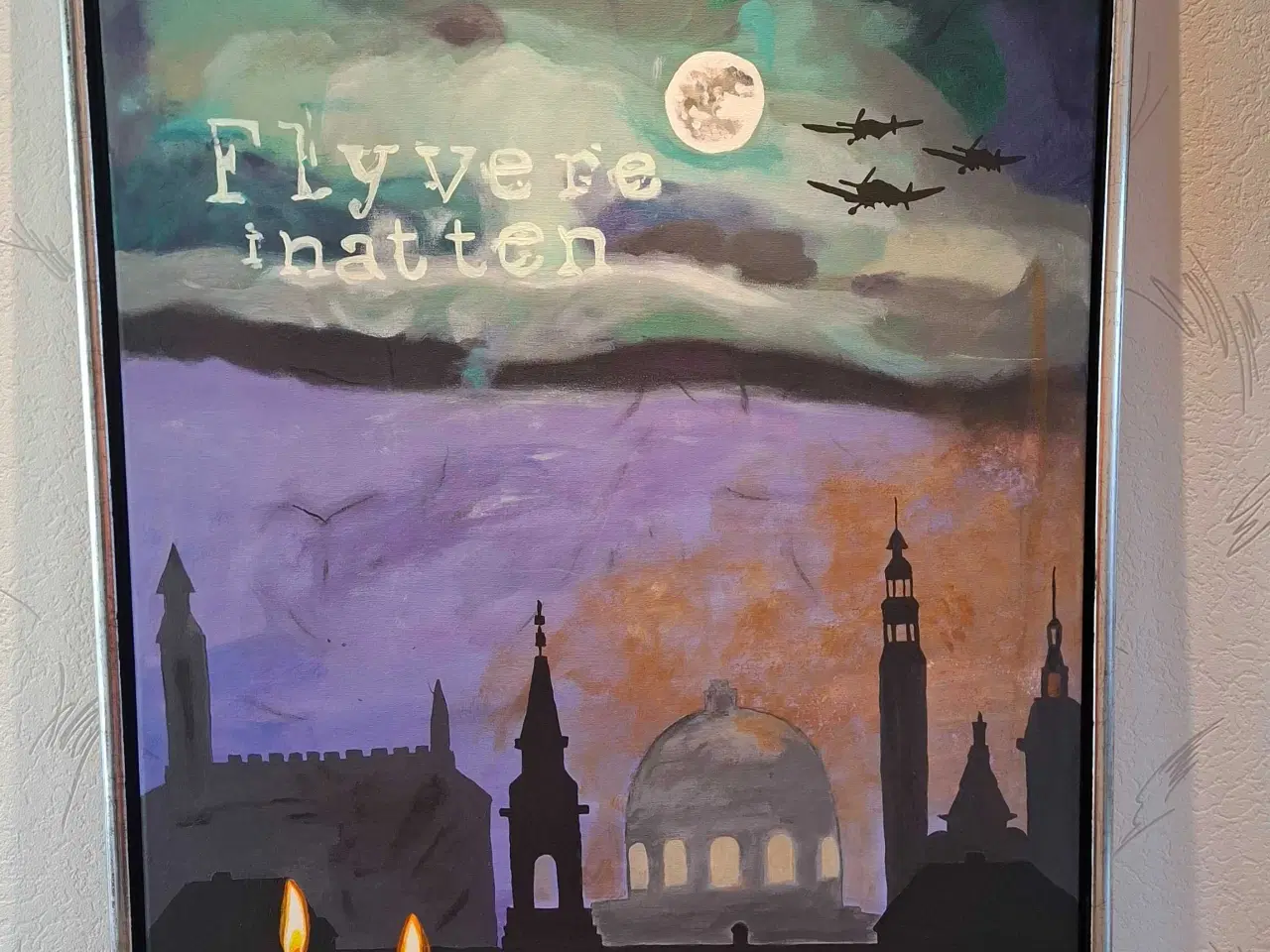 Billede 1 - MALERI - FLYVERE I NATTEN