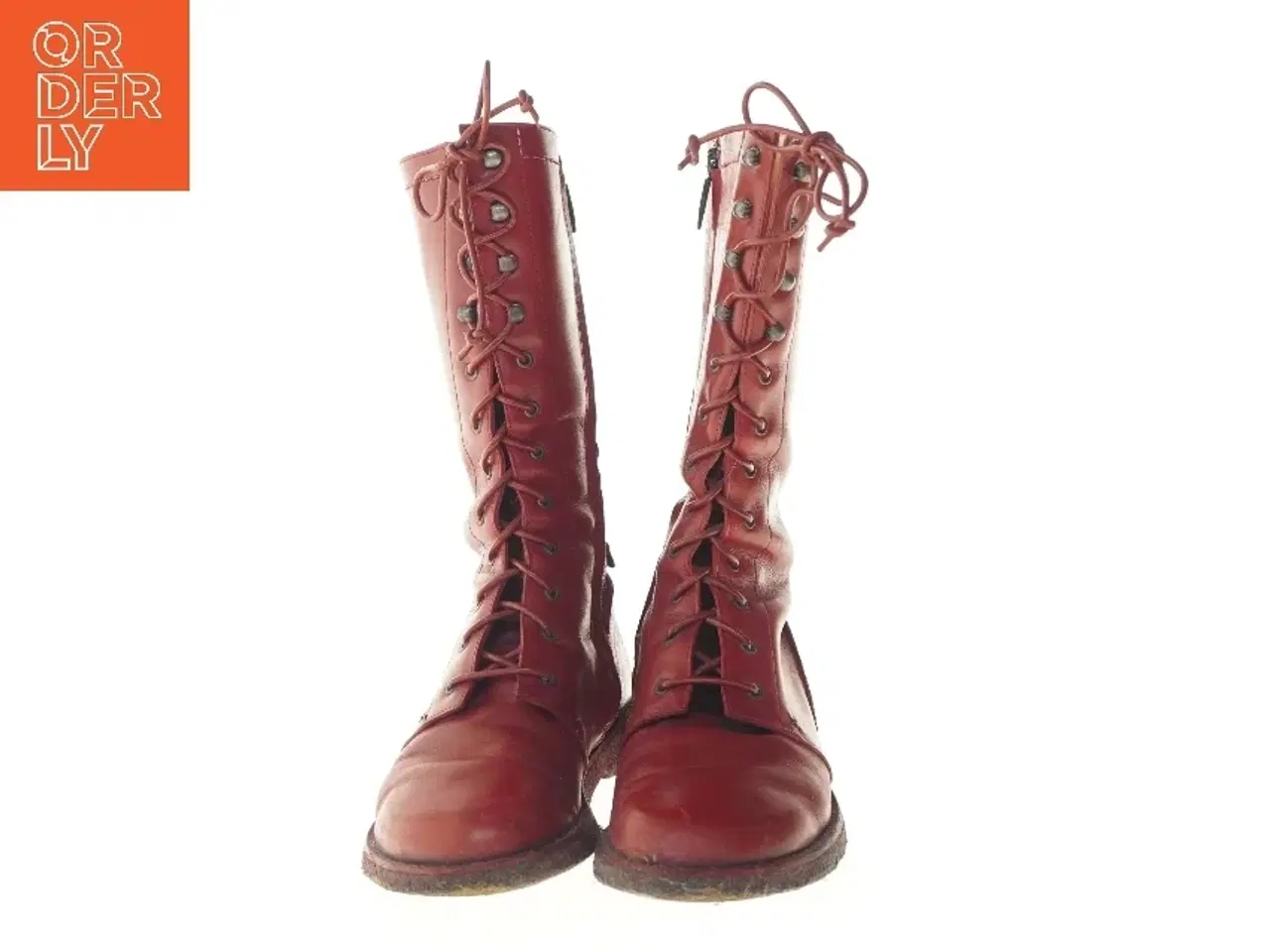 Billede 5 - Røde snørestøvler str. 38 (str. 38 )