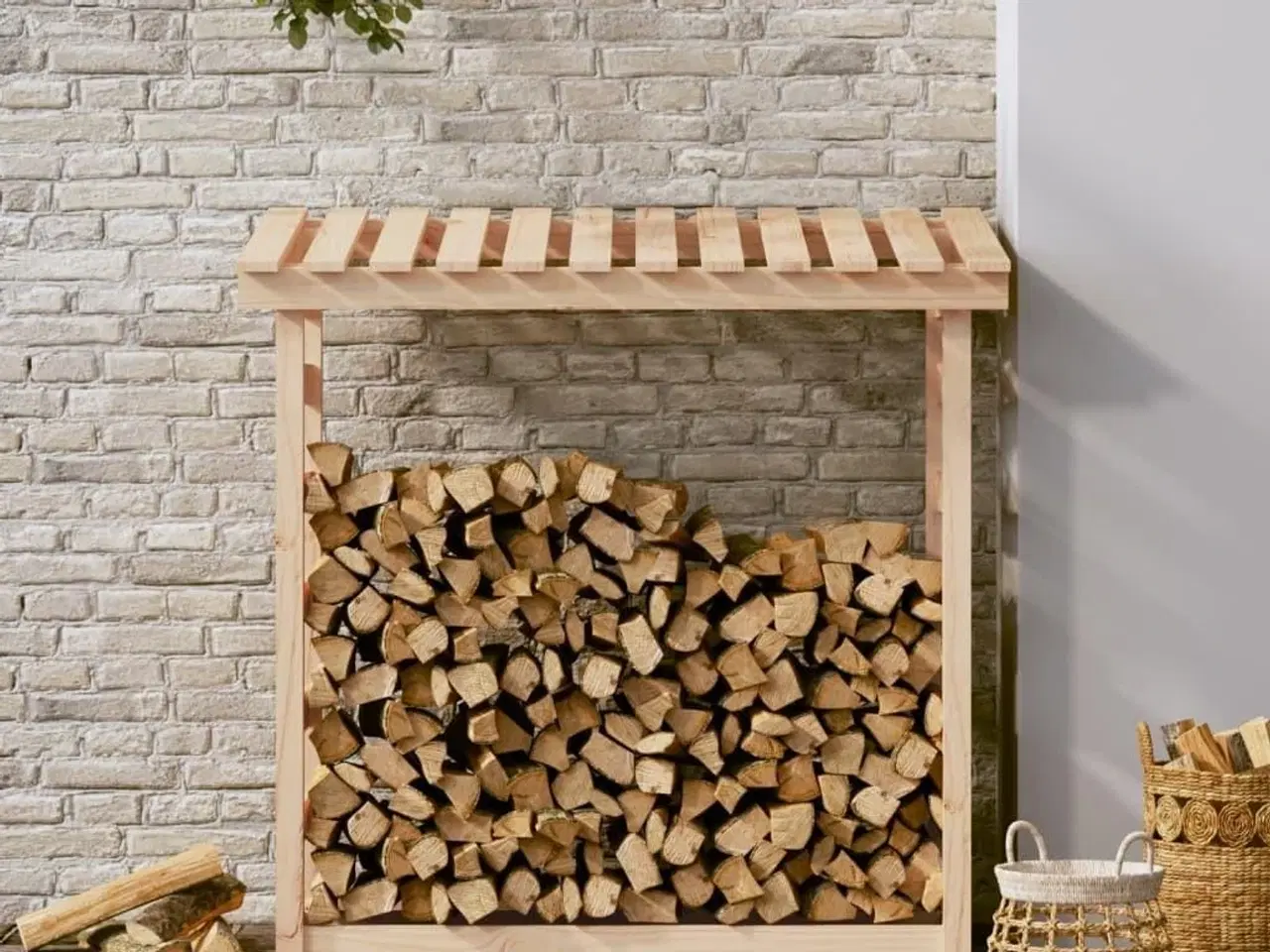Billede 3 - Brændestativ 108x64,5x110 cm massivt fyrretræ