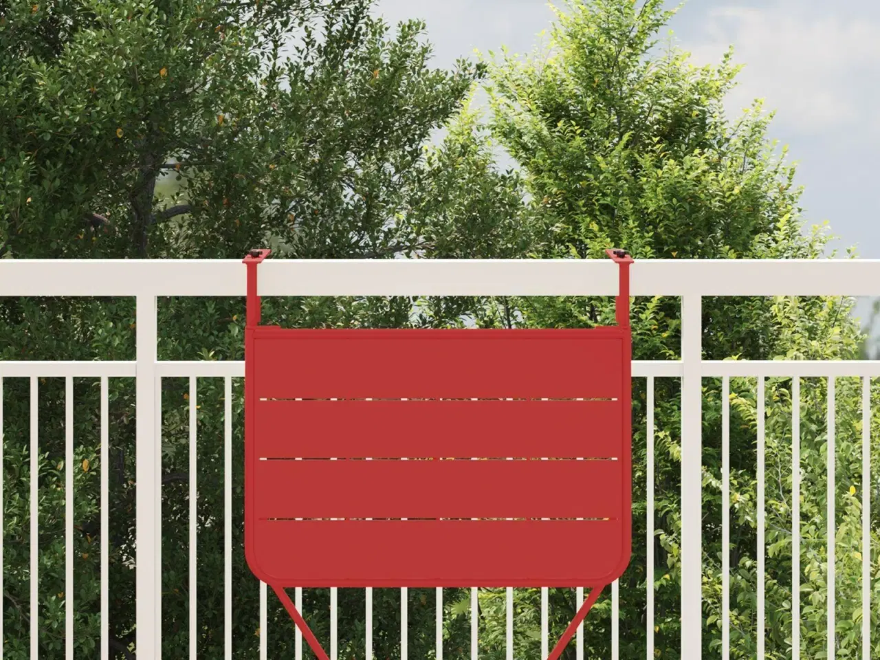 Billede 4 - Hængende Altan Bord Rød 60 x 39 x 65 cm Stål