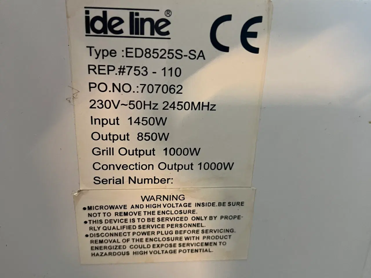 Billede 3 - Ide Line ED8525S-SA mikrobølgeovn 