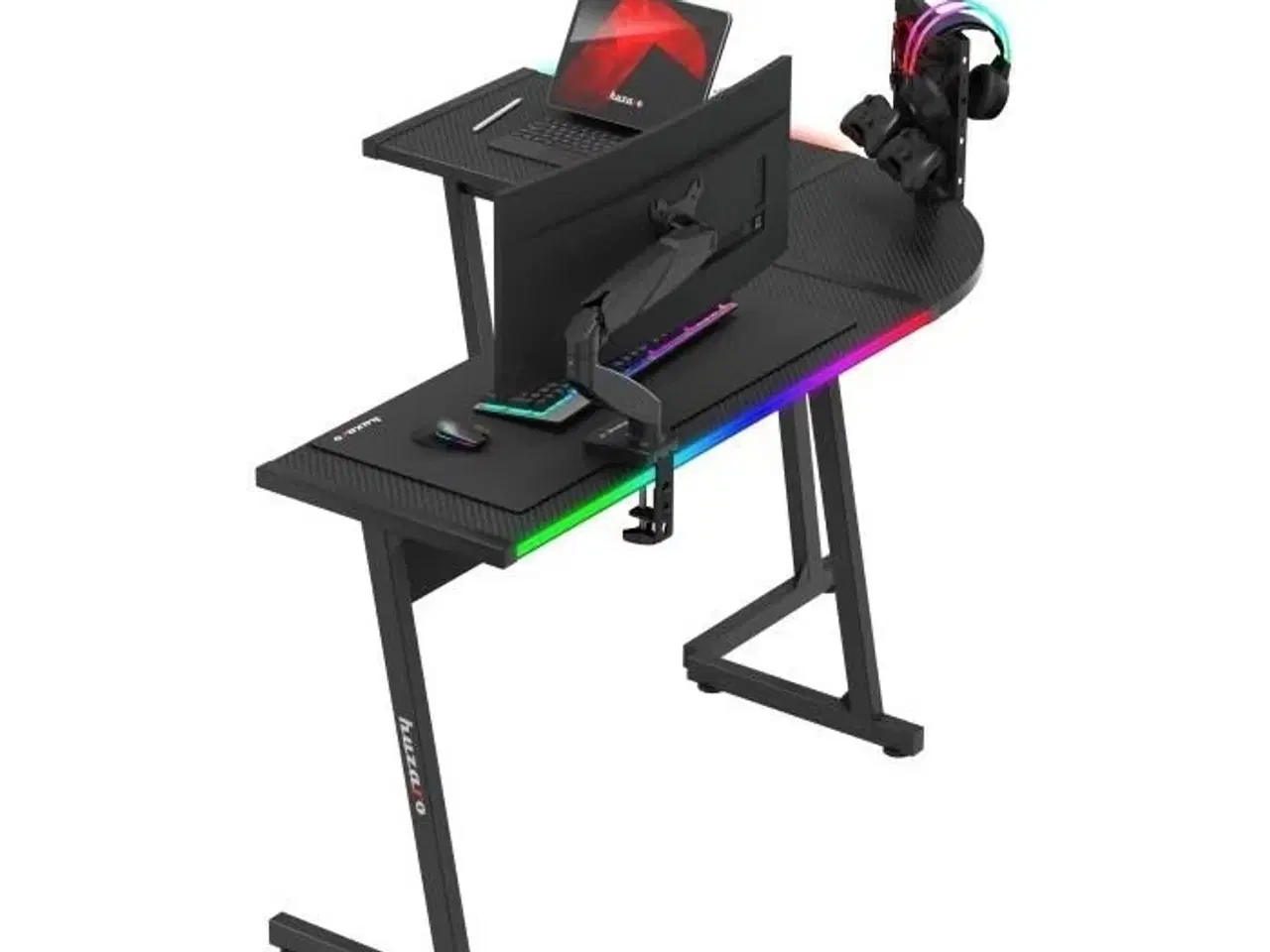 Billede 2 - Gamingbord Huzaro Hero 6.0 RGB – sort L-form