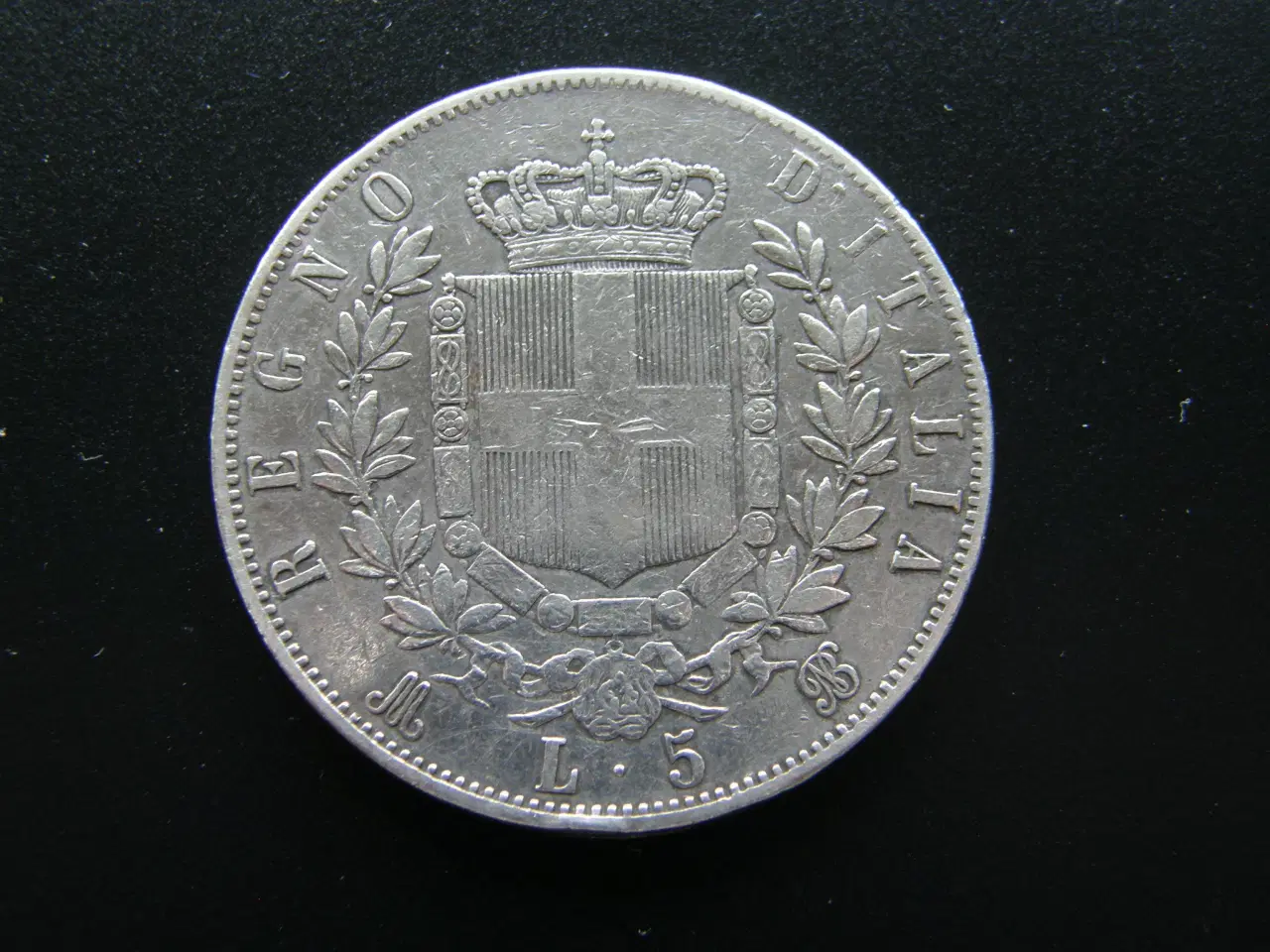 Billede 2 - Italien  5 Lire 1870 Sølv KM#8