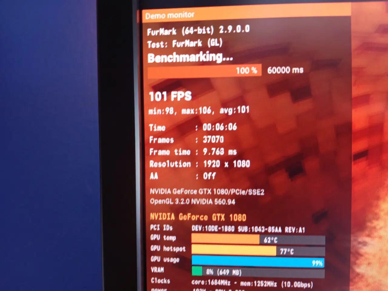 Billede 8 - Asus Gtx 1080 8Gb grafikkort med RGB guld lys