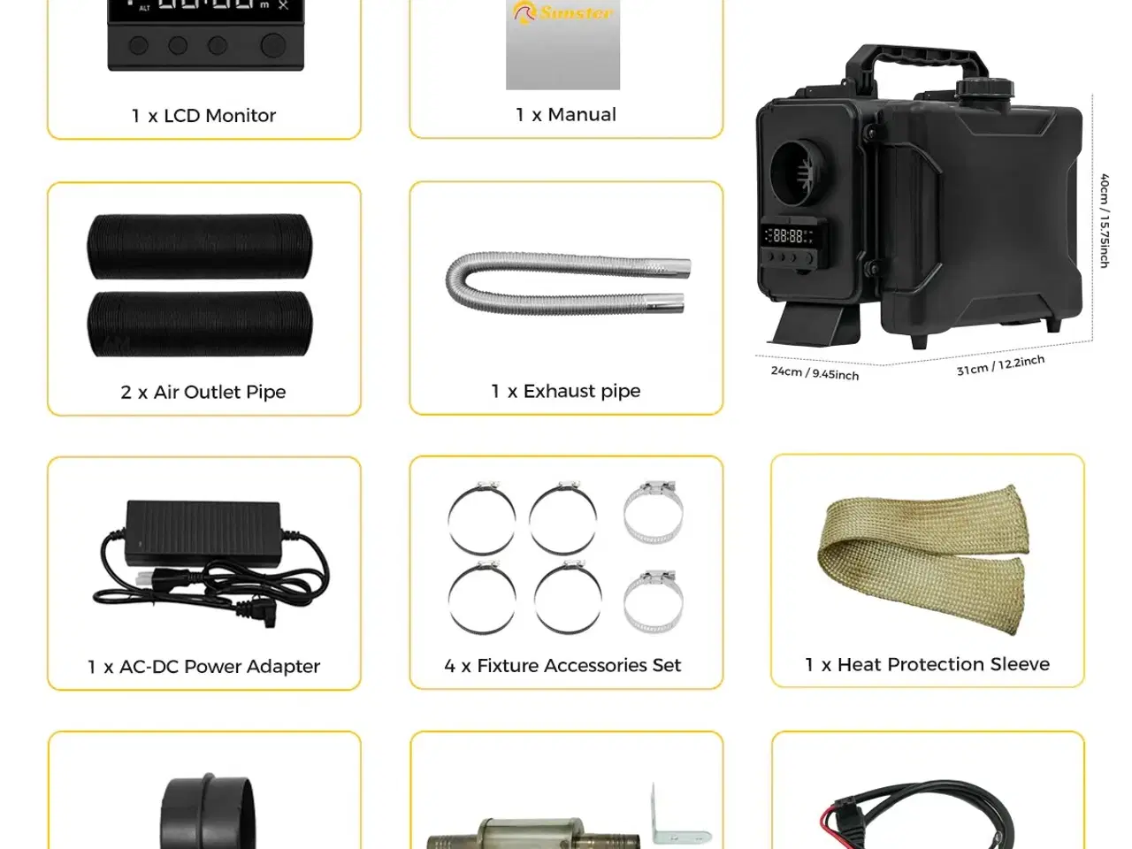 Billede 3 - Sunster Dieselfyr HTB1 8kW GSM LTE 4G/5G - kinafyr