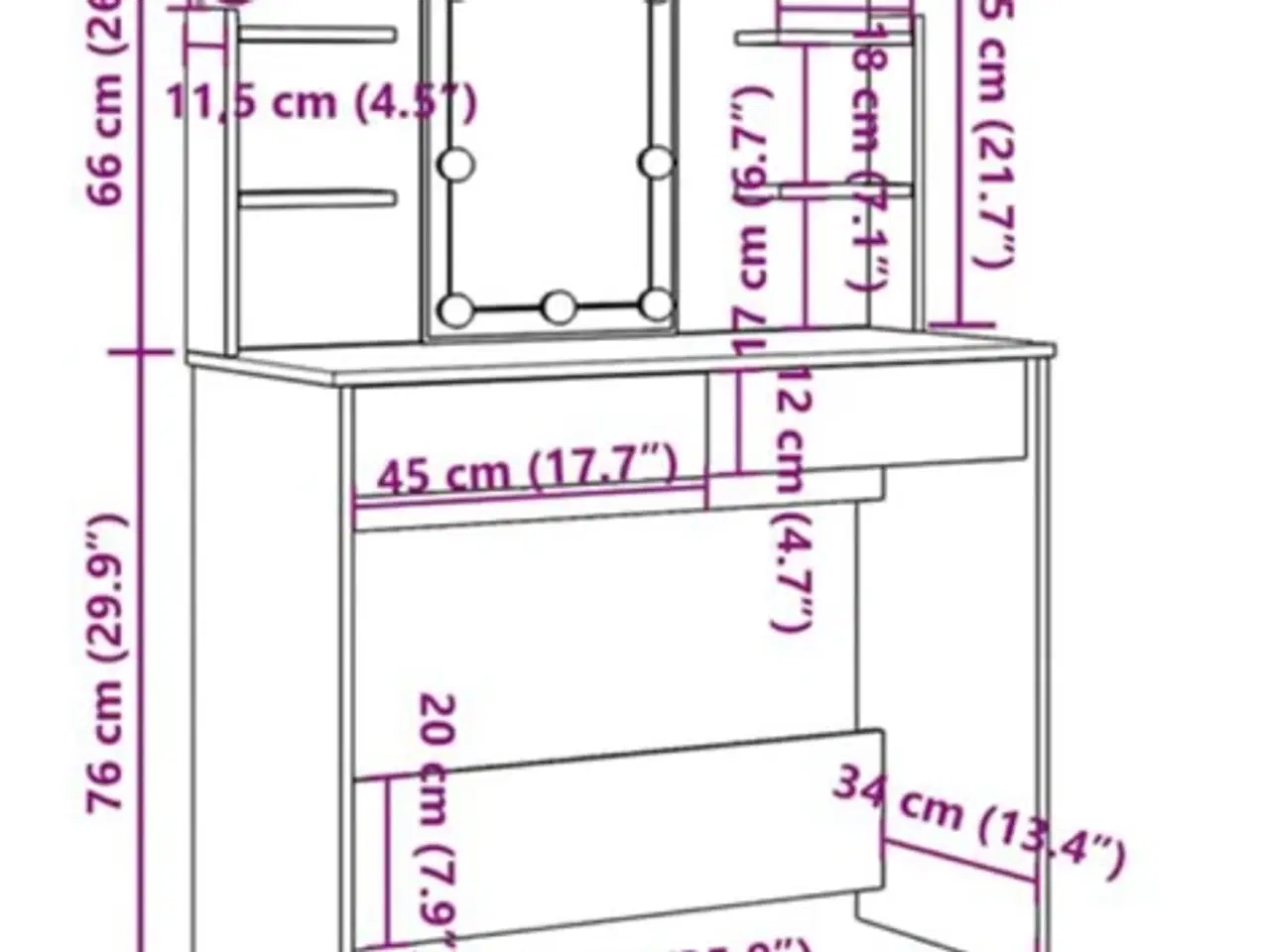 Billede 9 - Frisør/sminkebord
