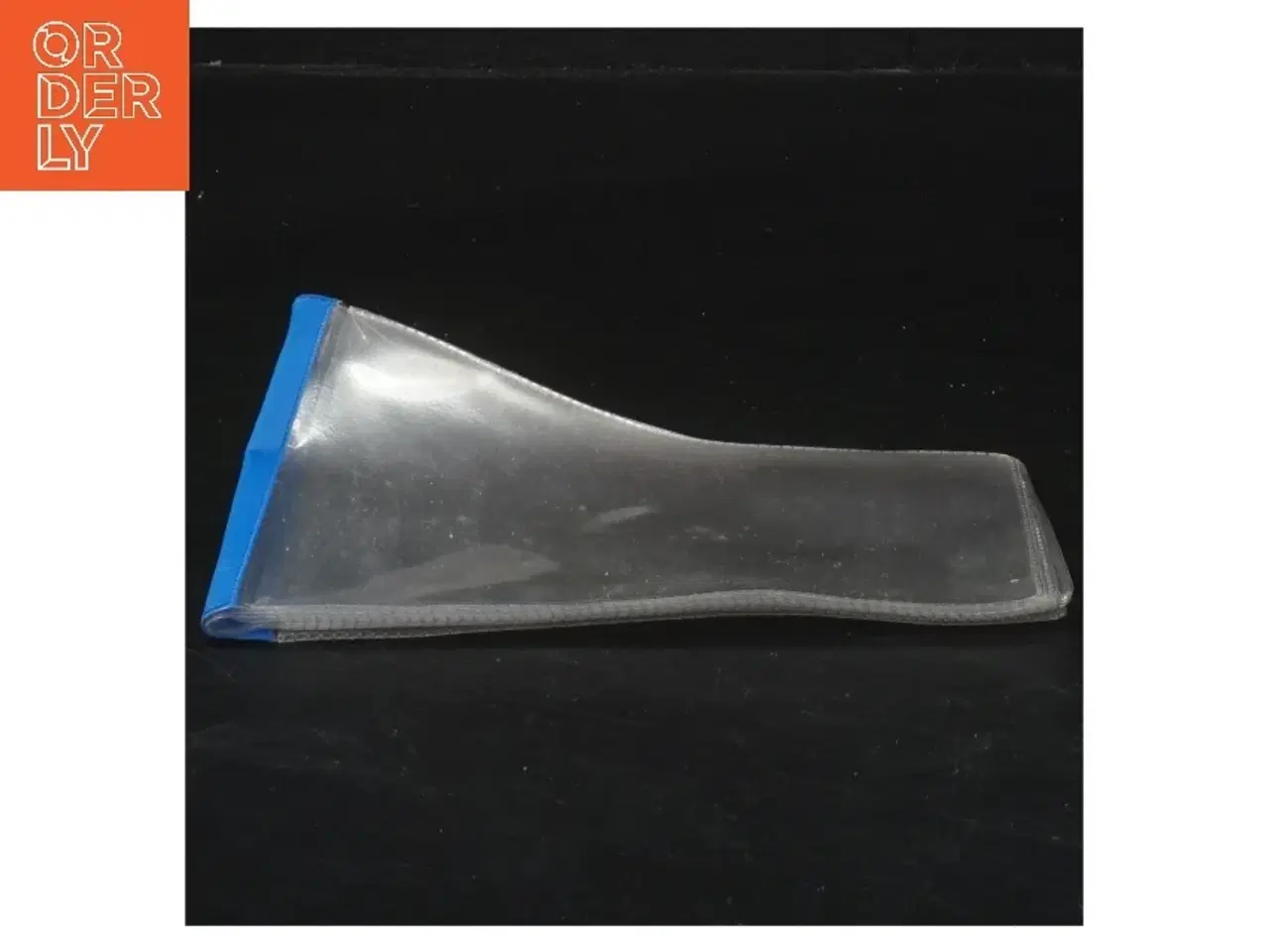 Billede 2 - Transparent plastpose med blå kant (str. 13,5x8,5 cm)