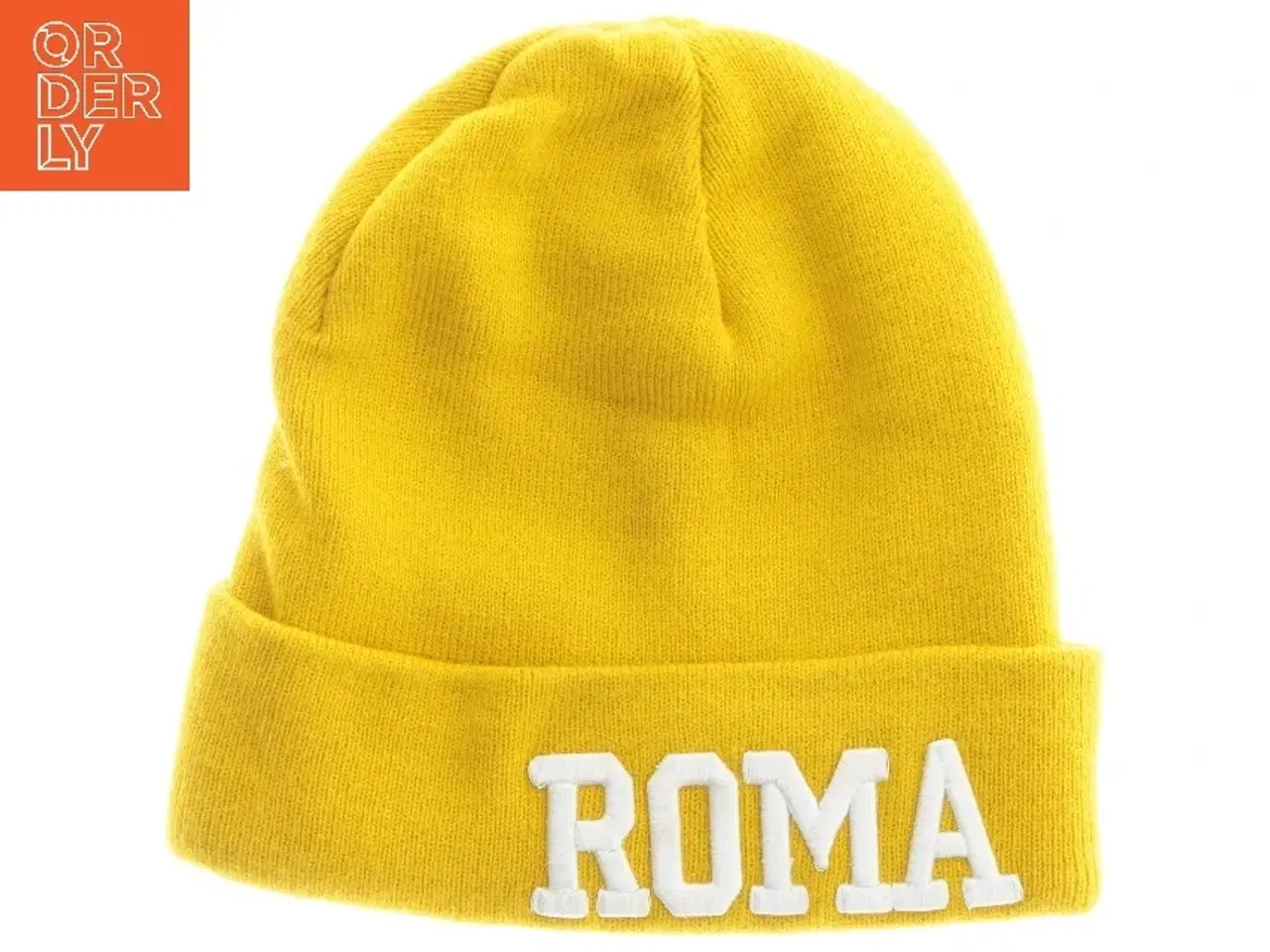 Billede 1 - Gul hue med 'ROMA' tekst (str. 24x22 cm)