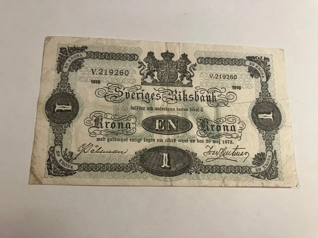 Billede 1 - 1 Krona Sweden 1918