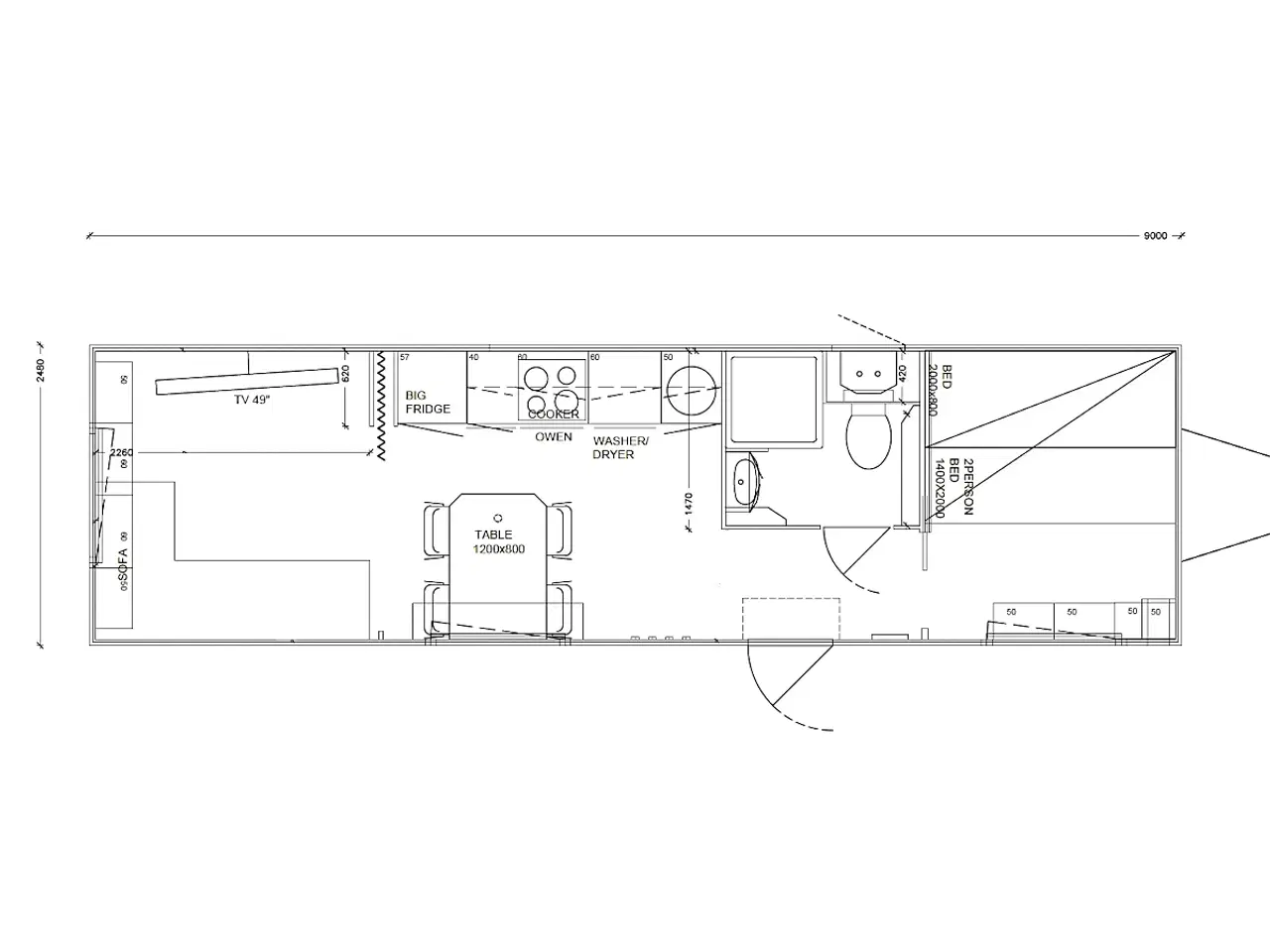 Billede 2 - Model 900: Beboelsesvogn 3-5 pers.